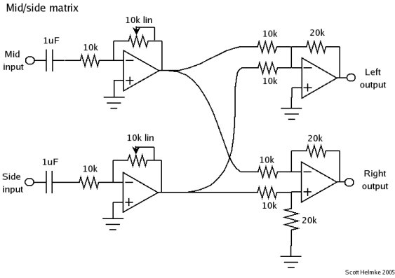 Simple Midside Matrix W Opamps